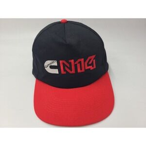 Vintage Cummins N14 Turbo Diesel Engines Snapback (Fits Small) Hat Cap Black Red
